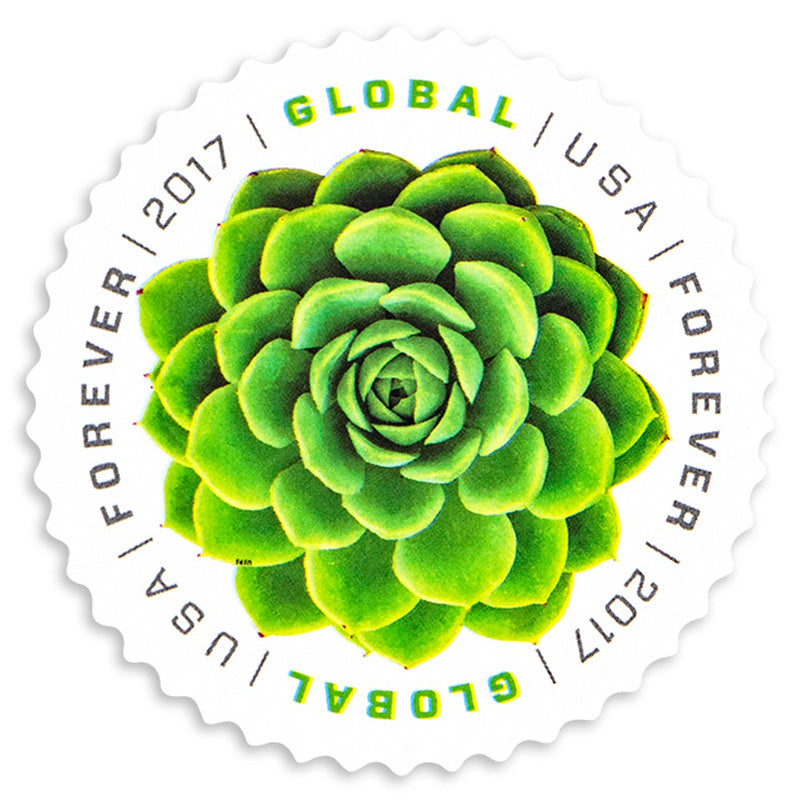 2017 Global Green Succulent Forever First Class U.S Postage Stamps