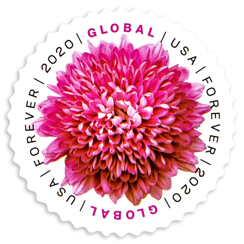 2020 Global Chrysanthemum International First Class Forever US Postage Stamps