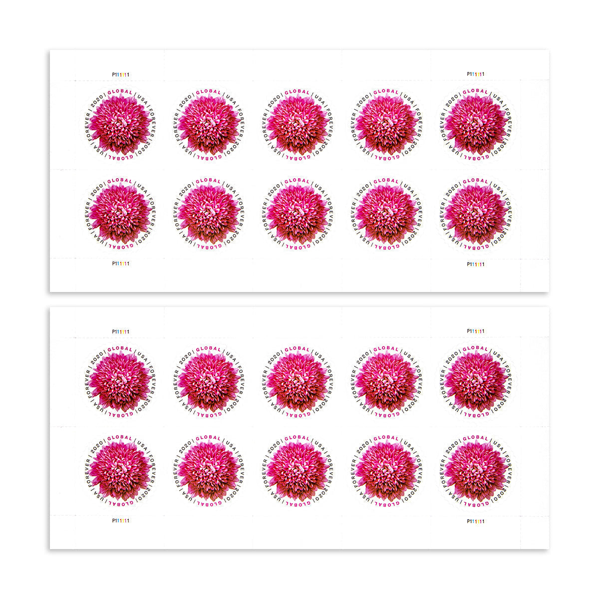 2020 Global Chrysanthemum International First Class Forever US Postage Stamps
