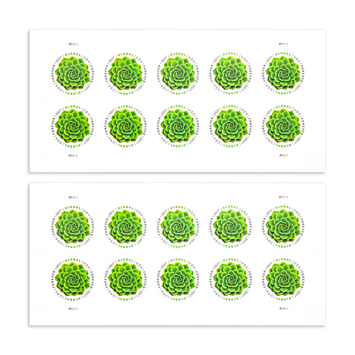 2017 Global Green Succulent Forever First Class U.S Postage Stamps