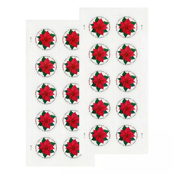 2018 Global Poinsettia International First Class Forever US Postage Stamps